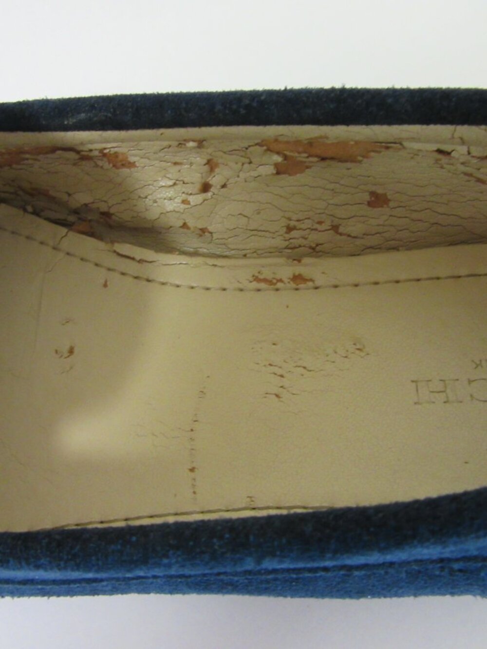 COACH Marley Leather Navy Slip On 7 B Loafers-Flaws - Picture 2 of 8